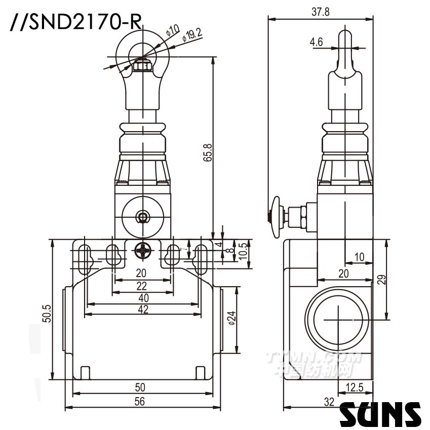 SUNS美國三實(shí)自復(fù)位拉繩開關(guān)SND2170安全拉繩開關(guān) 單向動作式拉繩開關(guān)